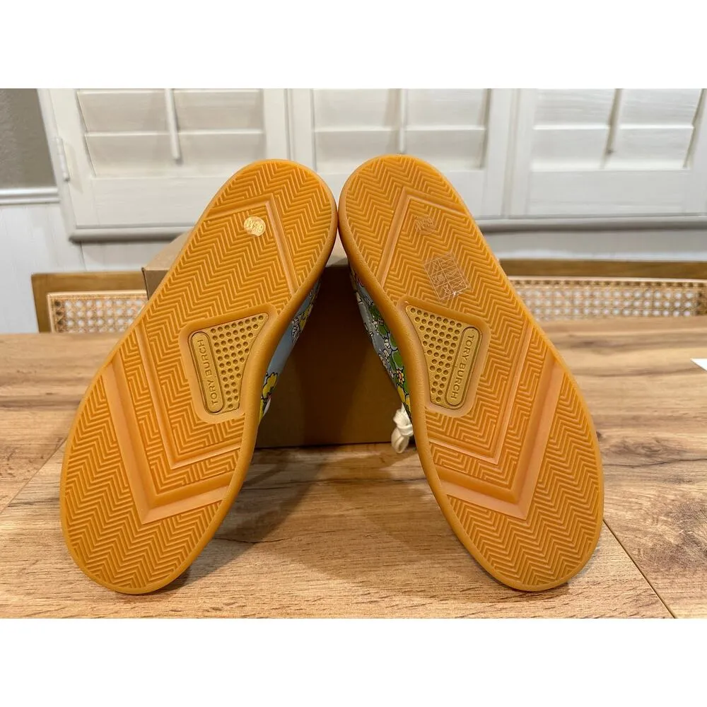 Tory Burch Howell Court Floral Printed Sneaker Smooth Leather Sz. 6.5 NWOB Retro - Image 11