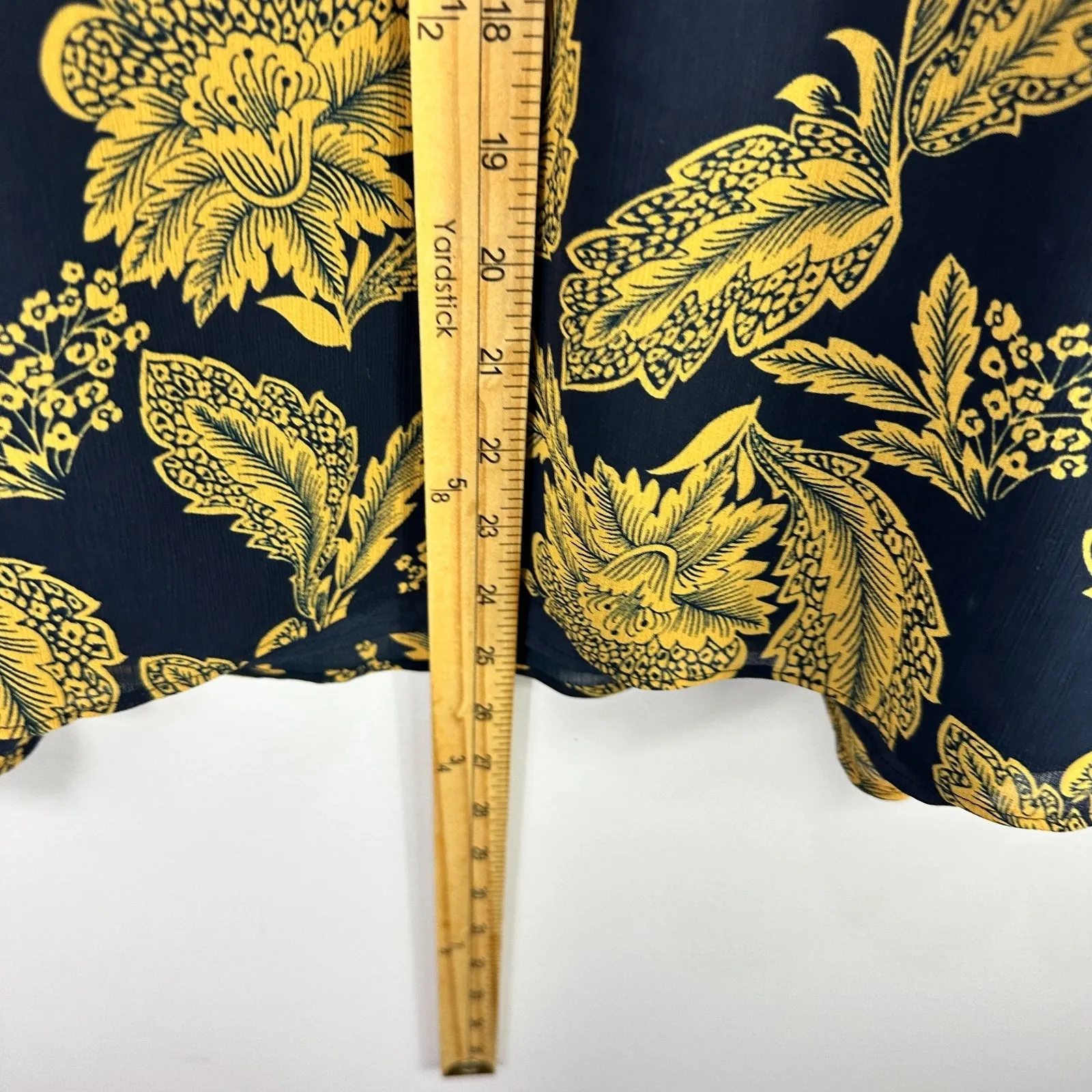 J.Crew Blouse Womens‎ Small Navy Floral Boho Statement Chic Preppy Soft Glam Art - Image 4