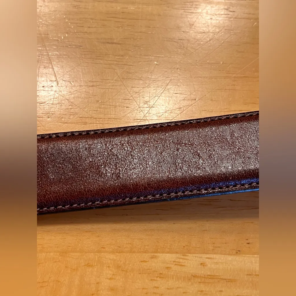 Oroton Brown Leather Belt Made in Australia size Medium brass buckle vintage - Image 7