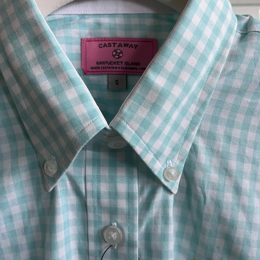 Castaway Nantucket Island Clothing Long Sleeve Button Down Shirt Size S NWT Blue - Image 14