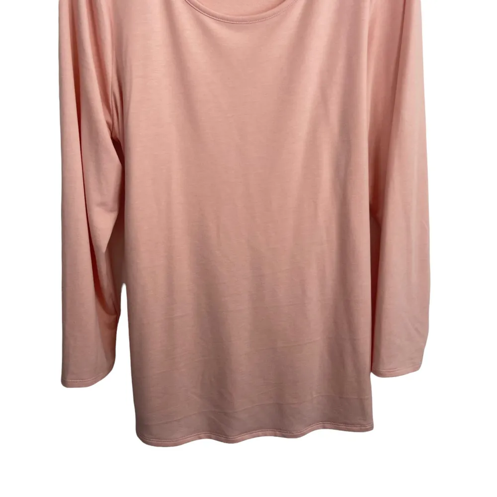 Evri Pink Long Sleeve Top Tie Back Stretch Casual Work Travel Women Plus Size 1x - Image 3