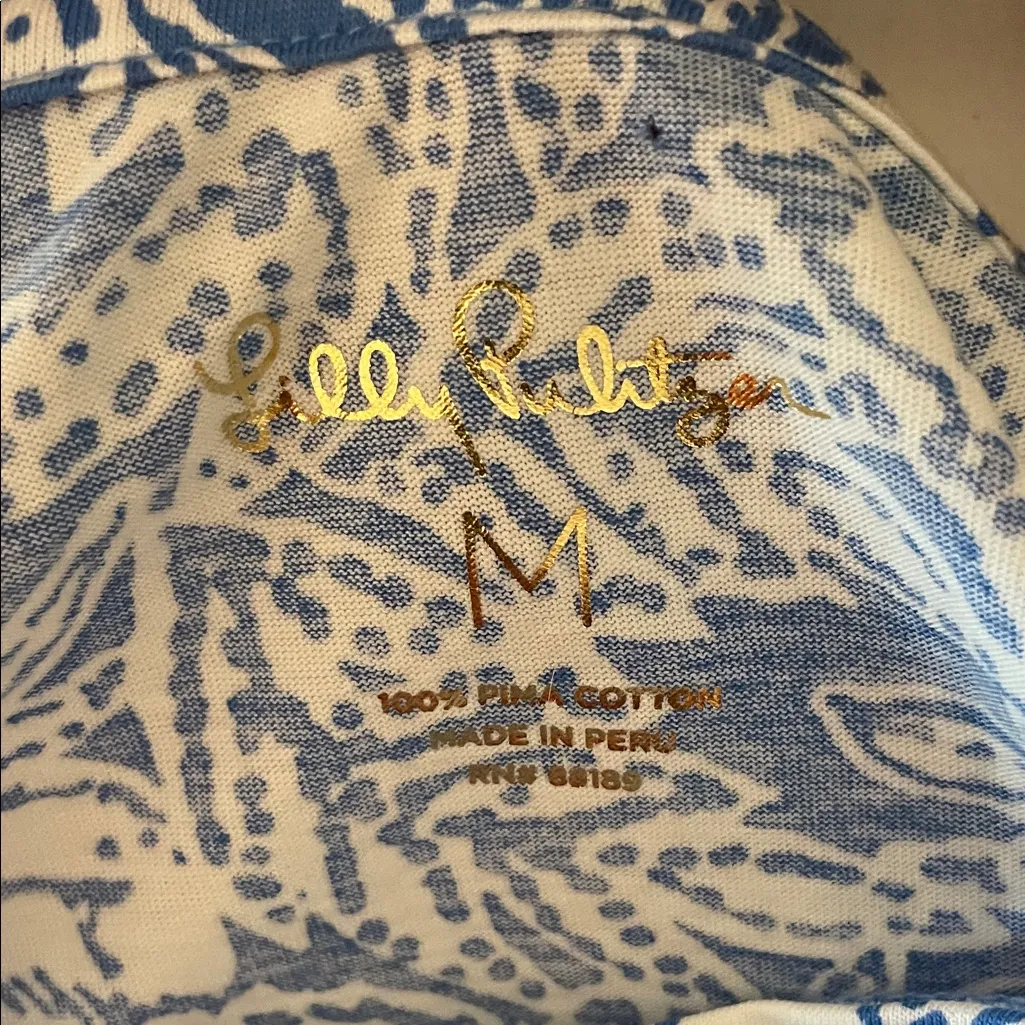 Lilly Pulitzer Blue and White Fox Patterned Dress Size Medium - Image 6