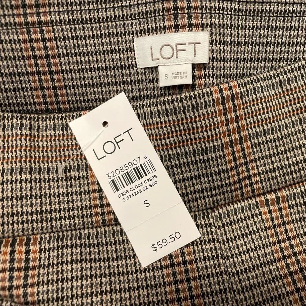 LOFT Plaid Ponte Pull-On Leggings Pants Fall Autumn Skinny Stretch Size S NWT - Image 6