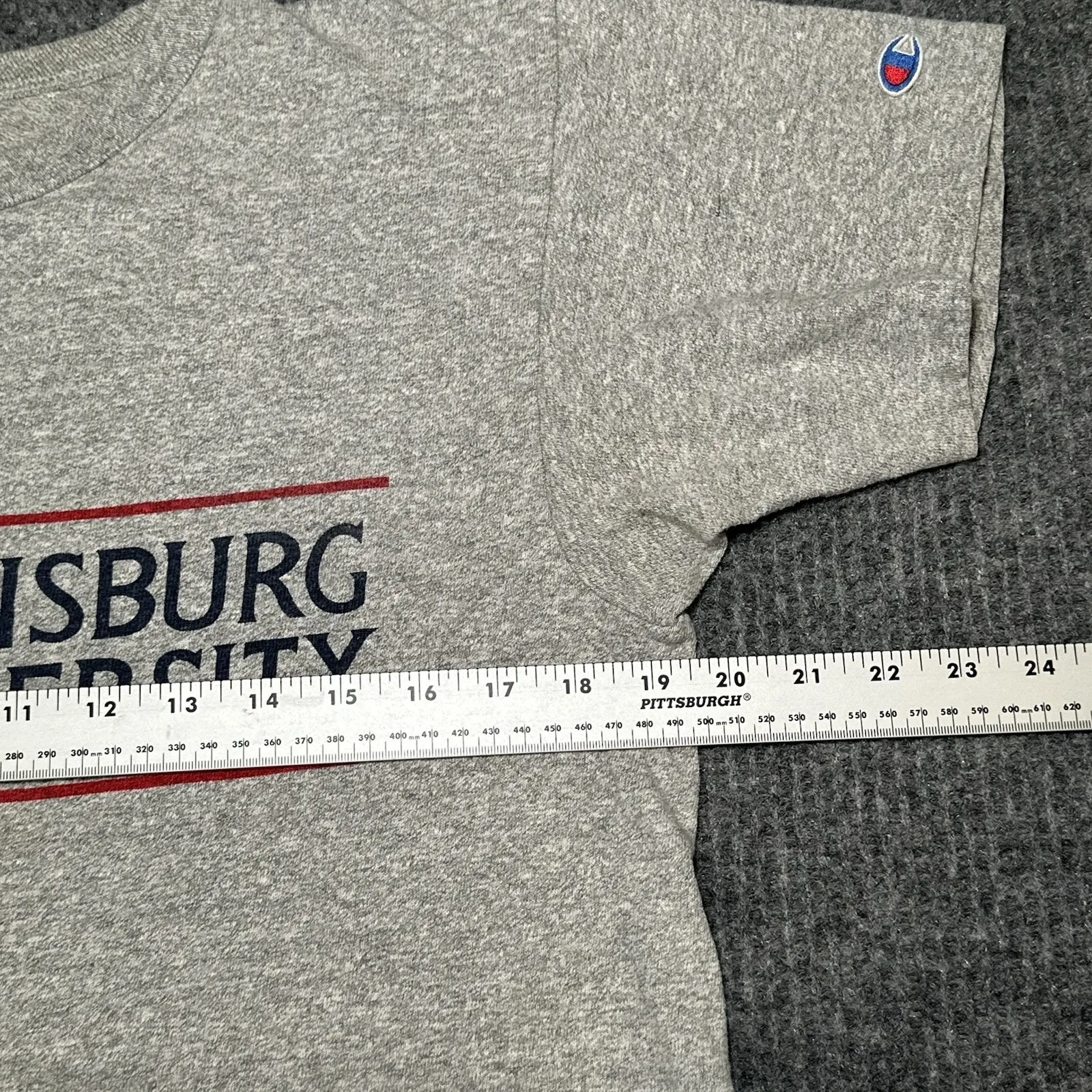 Vtg 90s Champion‎ USA Shippensburg University Collegiate Crop Shirt Size Large - Image 4