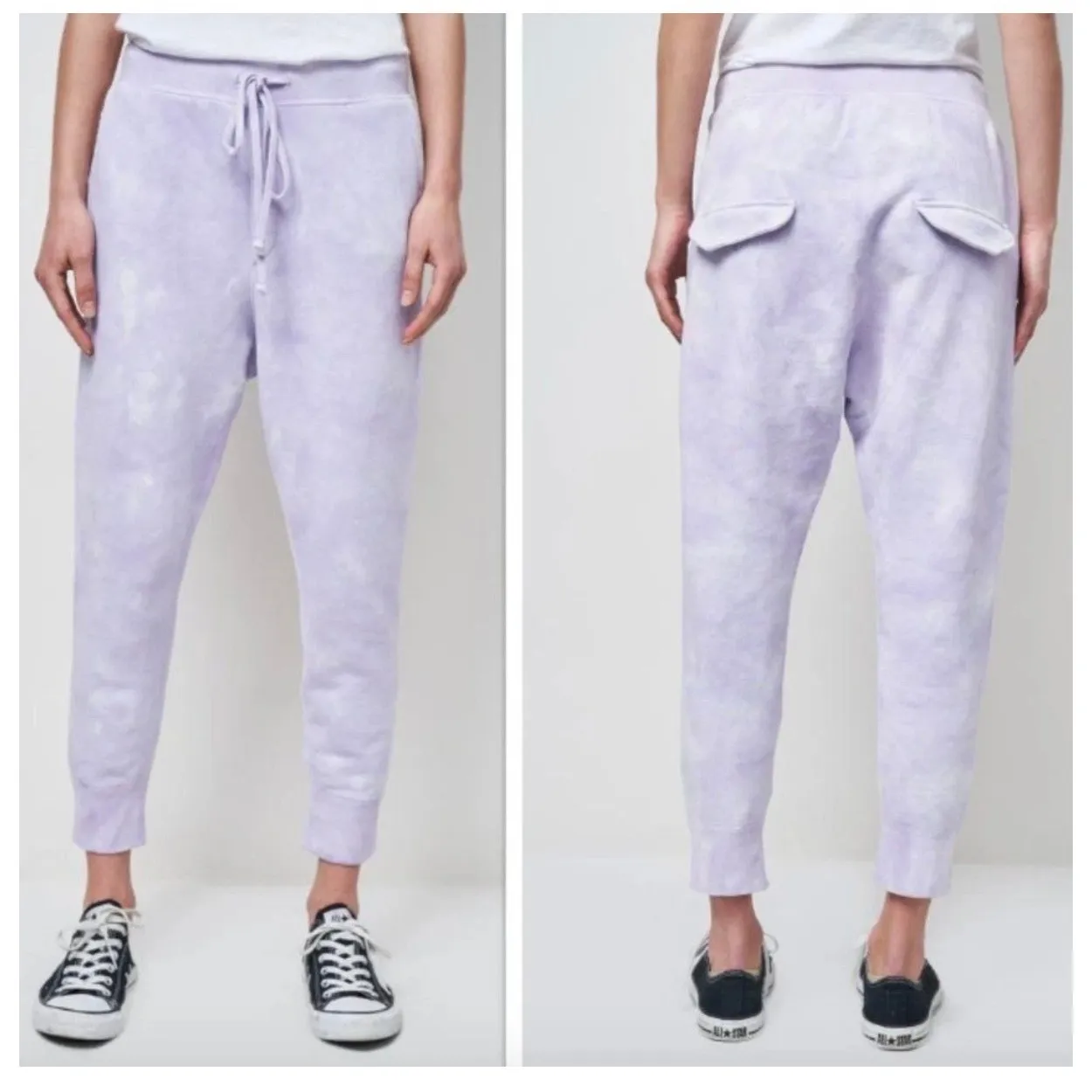 Nili Lotan Nolan Light Lavender Purple Tie Dye Jogger Lounge Sweatpants Size XS - Image 2