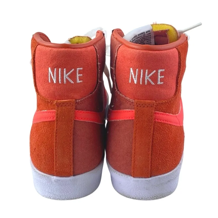 Nike Blazer Mid 77 Vintage Men's Orange Suede Leather Lace Up Sneakers Shoes 8 - Image 3