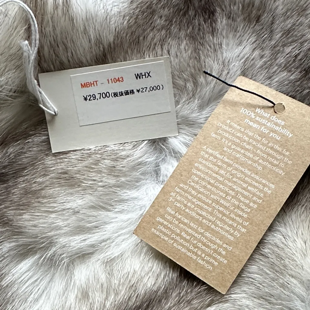 NWT Sagafurs real fur tote handbag Gray - Image 2