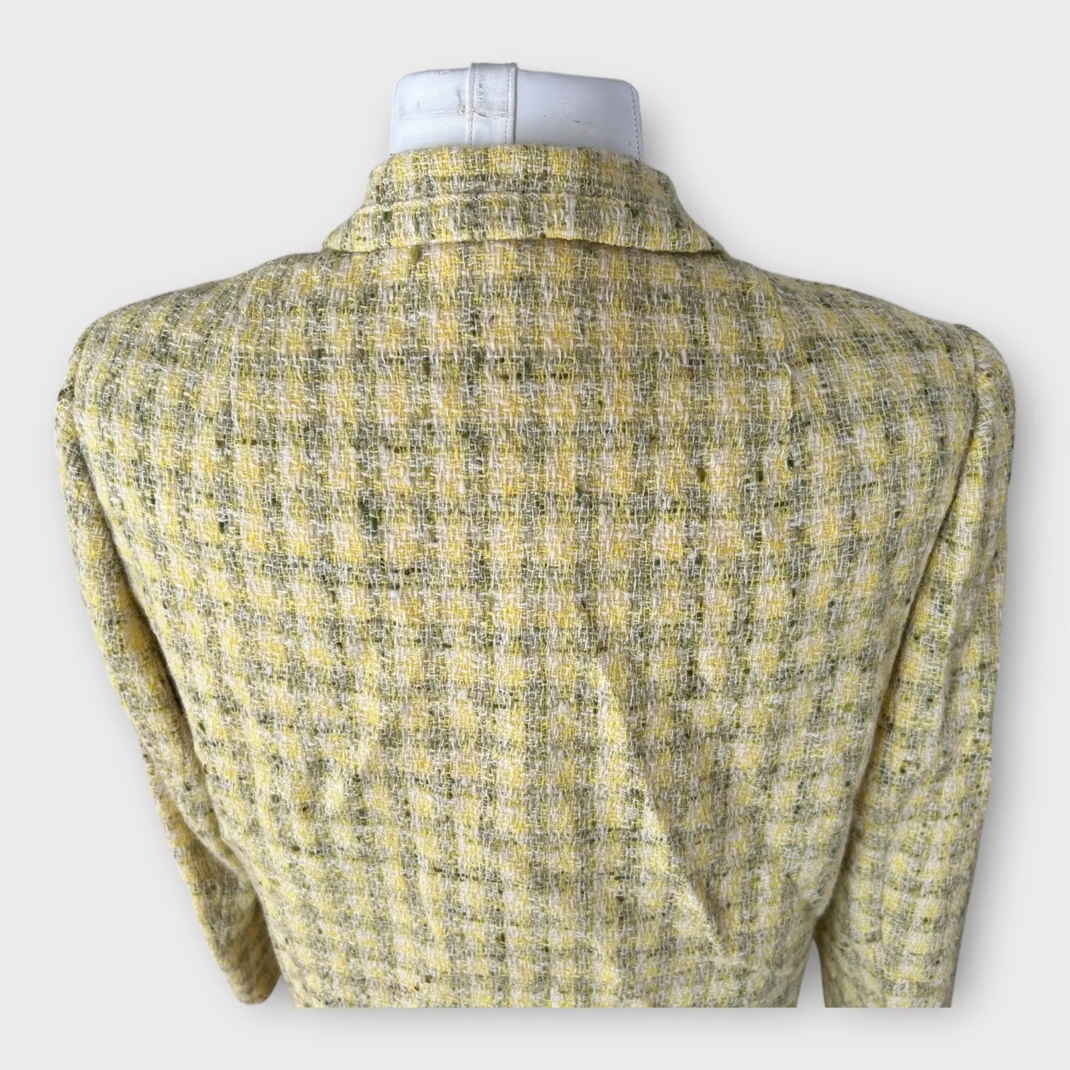 Vintage 60s Montaldo's Yellow Tweed Skirt Suit Classic Jackie O Preppy Chic 6 - Image 4