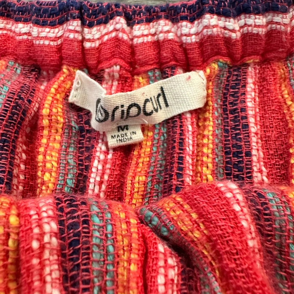 Rip Curl Off-Shoulder Striped Boho Festival Top Medium - Image 3