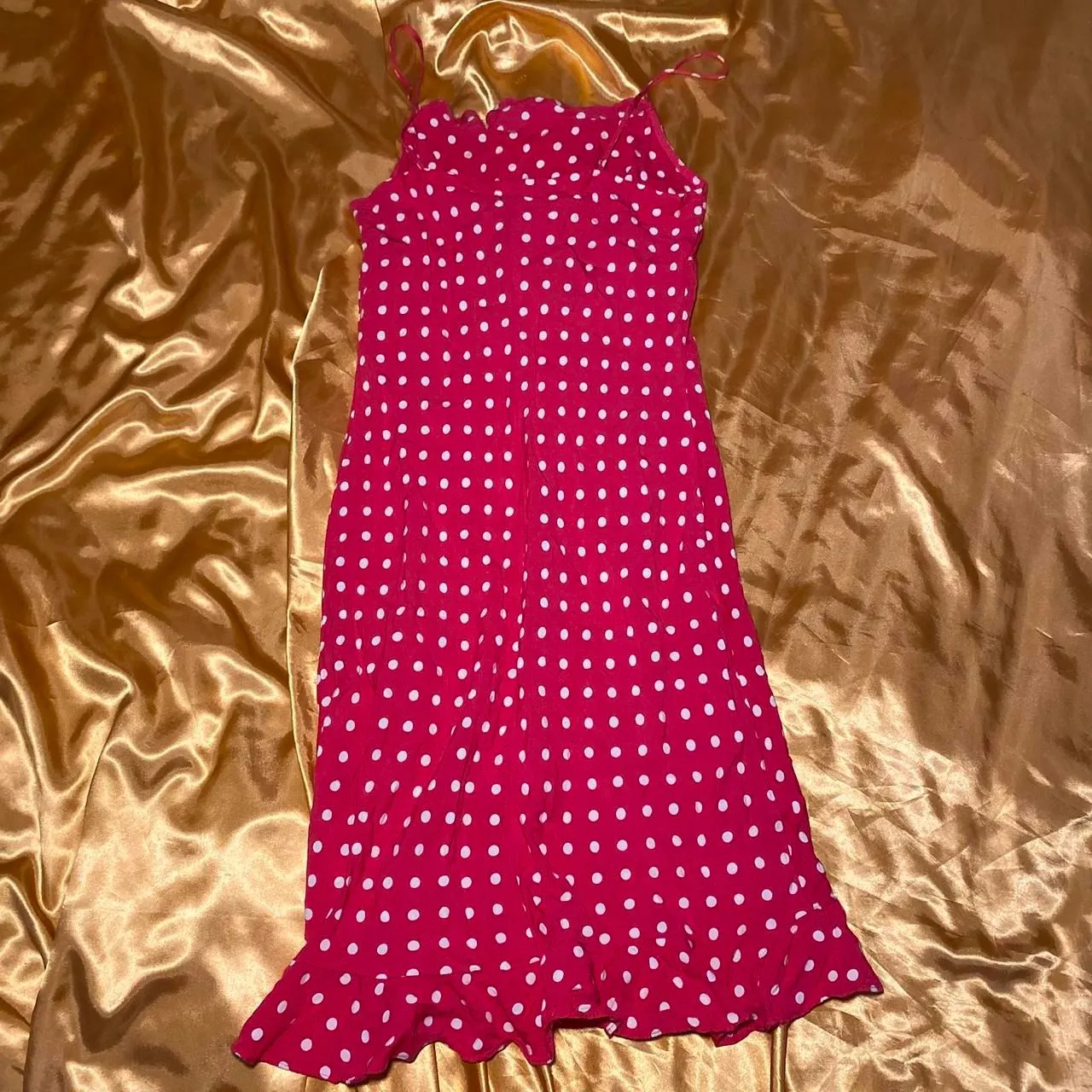 Trixxi Women's Pink and White Polka Dot Dress - Image 5