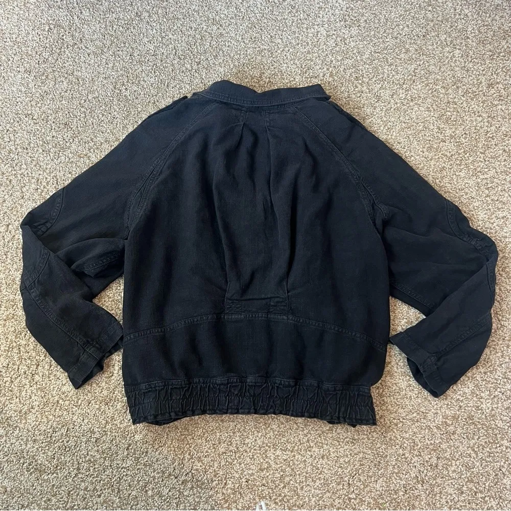 Free People  Jayde Safari Bomber Jacket Black Size Medium - Image 10