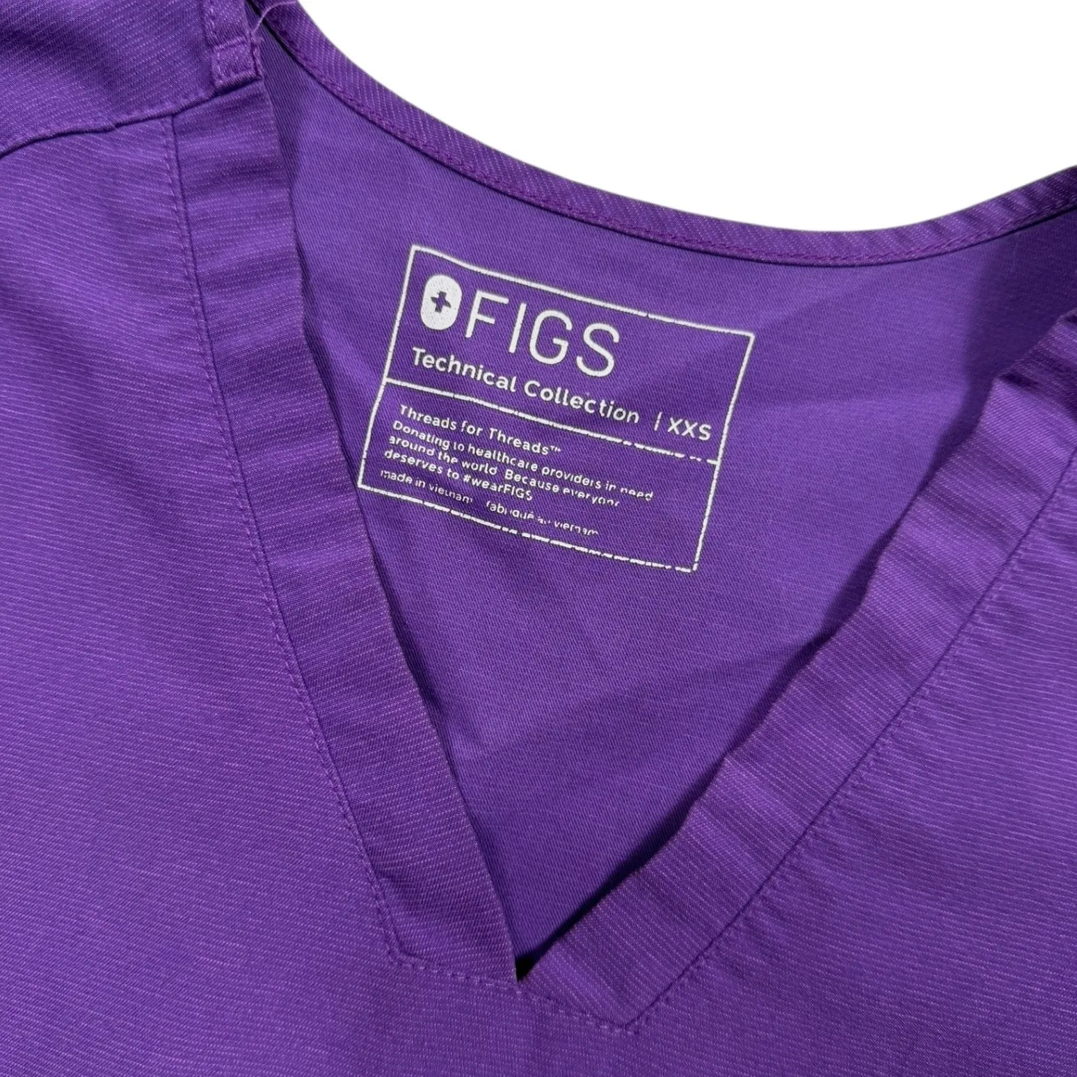 FIGS Casma Three Pocket Scrub Top XXS Ultra Violet Purple Teal Technical - Image 4