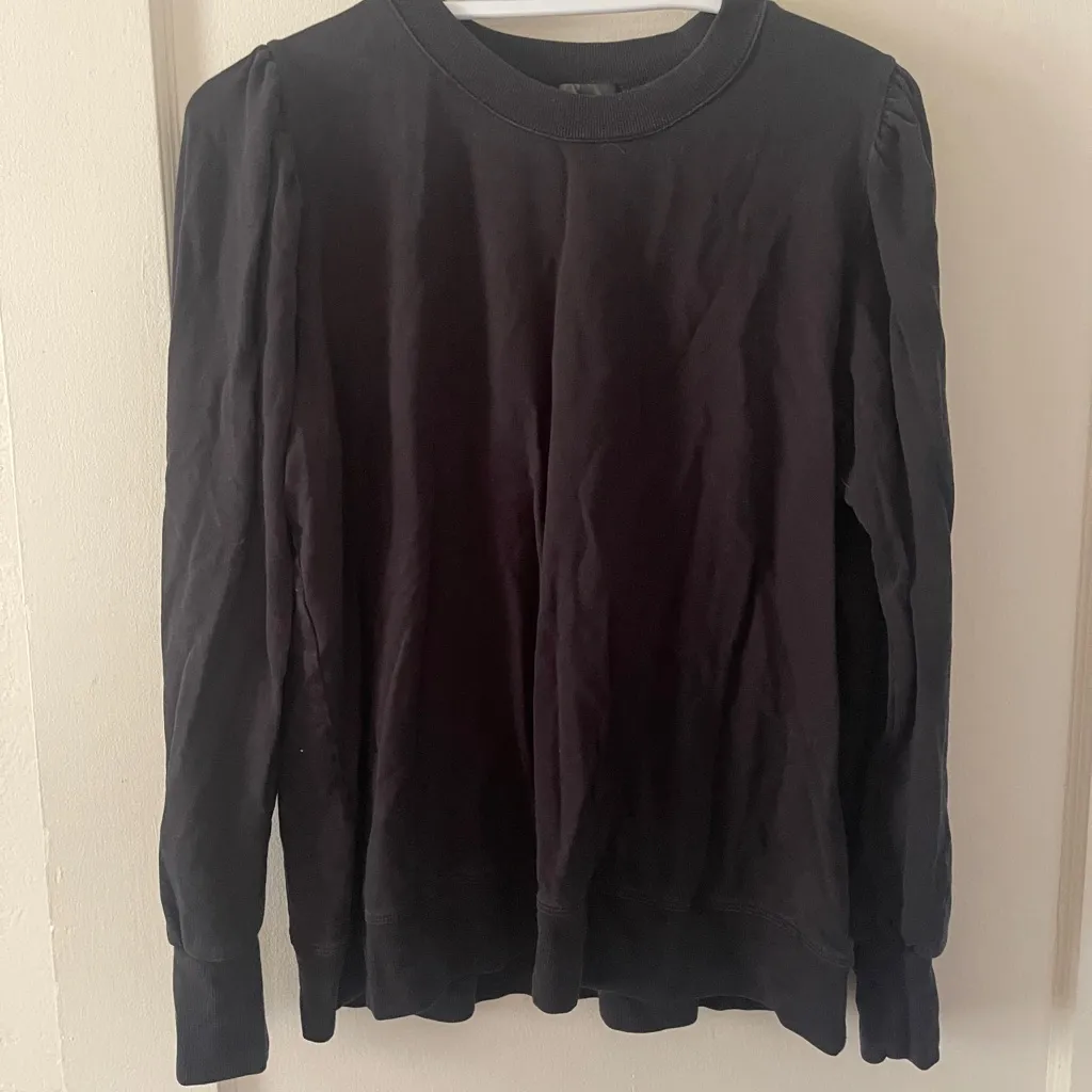 Summersalt The Softest French Terry Puff Sleeve Pulloverblack size large - Image 2