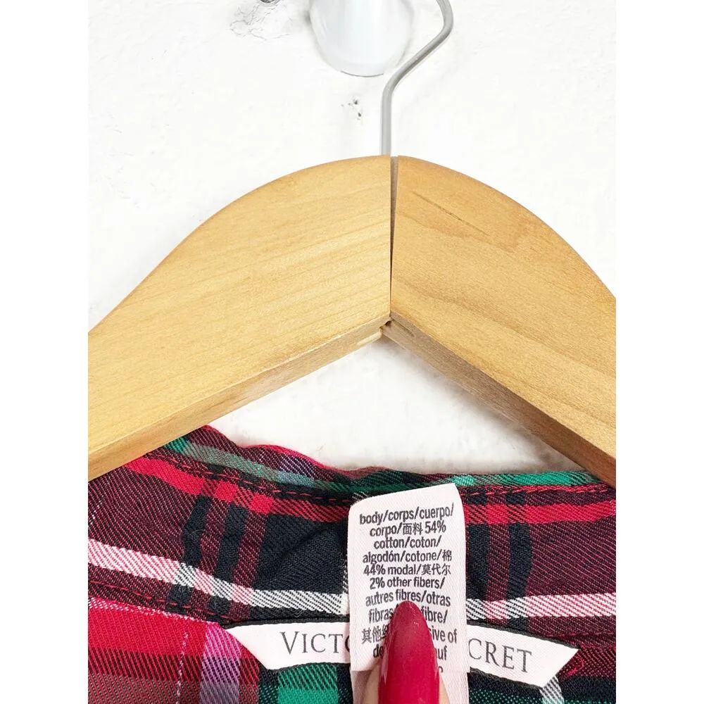 NWT Victoria’s Secret Flannel Romper Size XXL Red Plaid Print Pajamas Sleepwear - Image 6