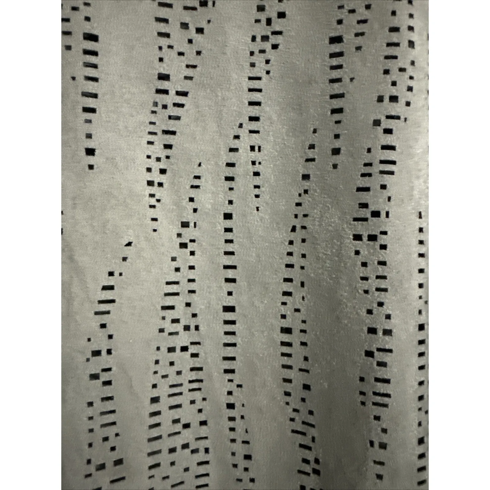 Alberto Makali Women's L Gray Faux Suede Top Crew Neck Laser Cut Boxy Fit Blouse - Image 5