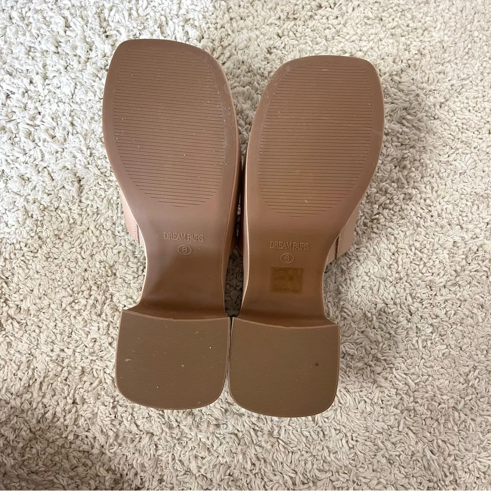 Dream Pairs Beige Block Heel Mules - Image 10
