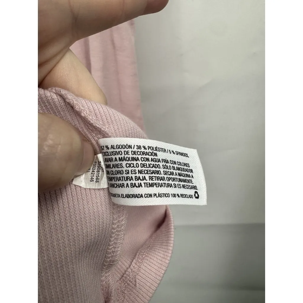 The Nine By Hatch Ribbed Ruffle Knee Length Dress Women Medium Pink - Image 7