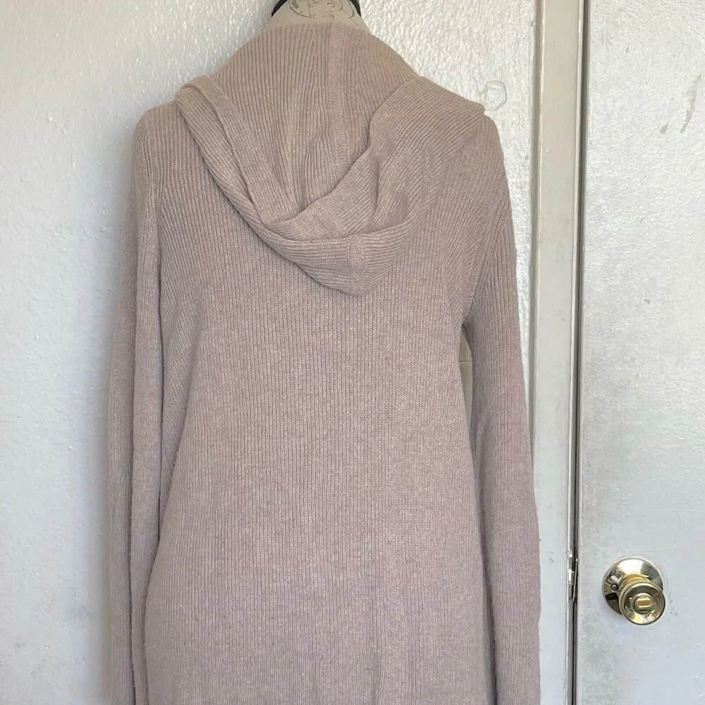 EDC Esprit Womens Sweater Cardigan Sz Small Open Ribbed Hoodie Minimalist Brown - Image 5