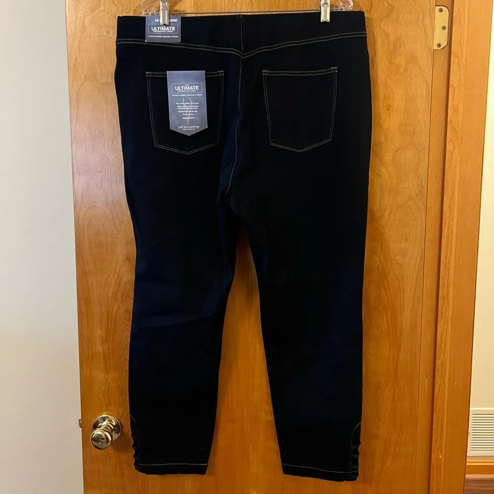 Soft Surroundings The Ultimate Braided Knot Jeans Dark Wash Pull On 1X 18W 20W - Image 5