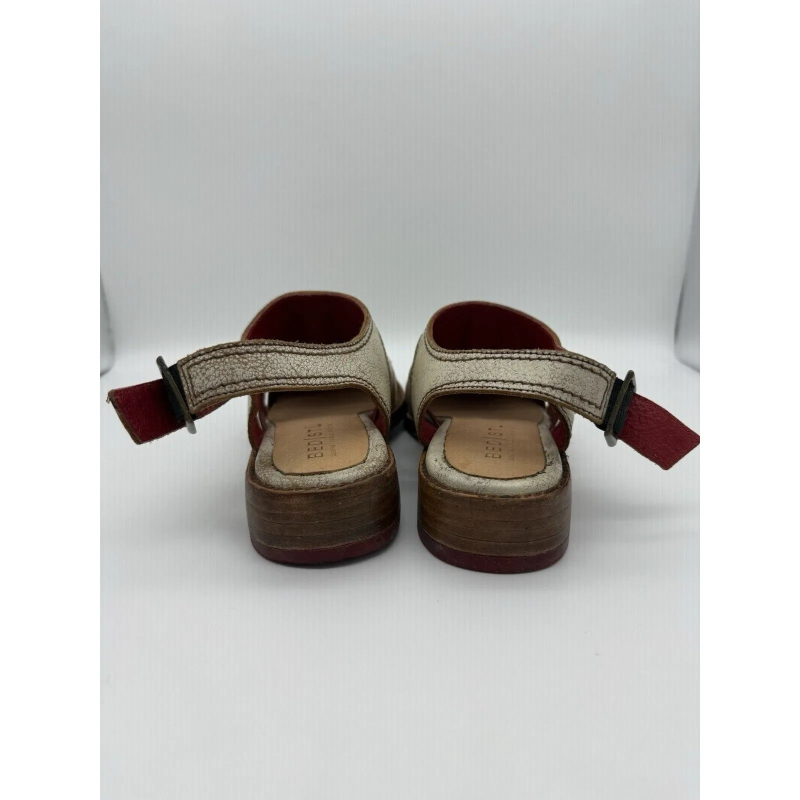 Bed Stu Pointed Toe Mules Womens 6 Slingback Shoes Leather Western Distressed White - Image 5