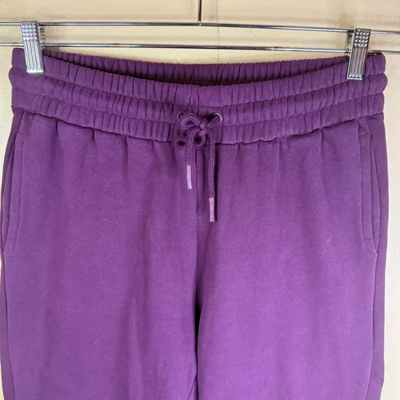 Quince Flowknit Mid-Rise Jogger Heathered Deep Orchid Purple Pockets Size S - Image 3
