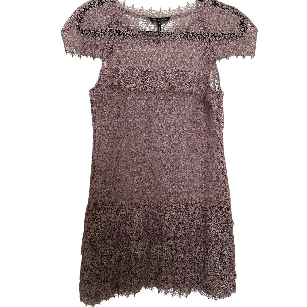 Marissa Webb Austin Lace Dress Size M Color pinkish lilac Purple Size M - Image 4