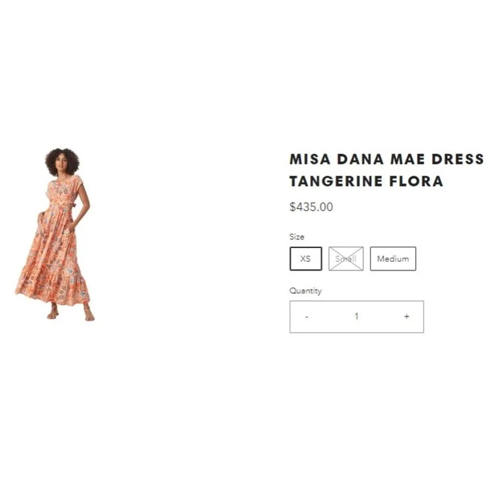 NWT! Misa Dana Mae Dress Tangerine Flora Maxi Dress - Size Large - Image 10
