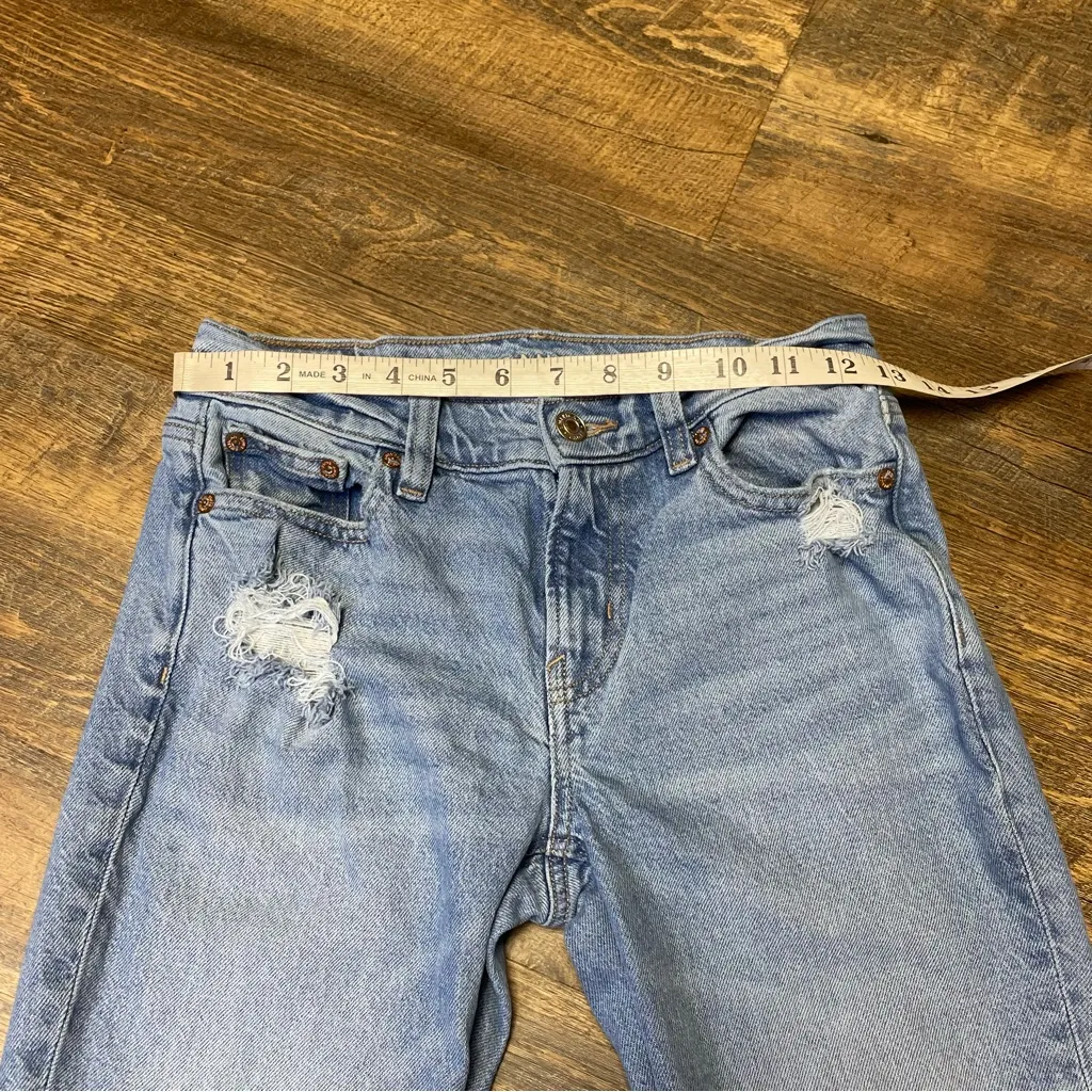 American Eagle Jeans 90s Low Rise Skinny Kick Distress Stretch Womens 0 Bootcut - Image 2