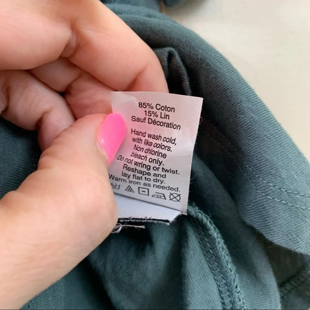 Madewell Embroidered Split-Neck Tee Green/Navy - Image 5