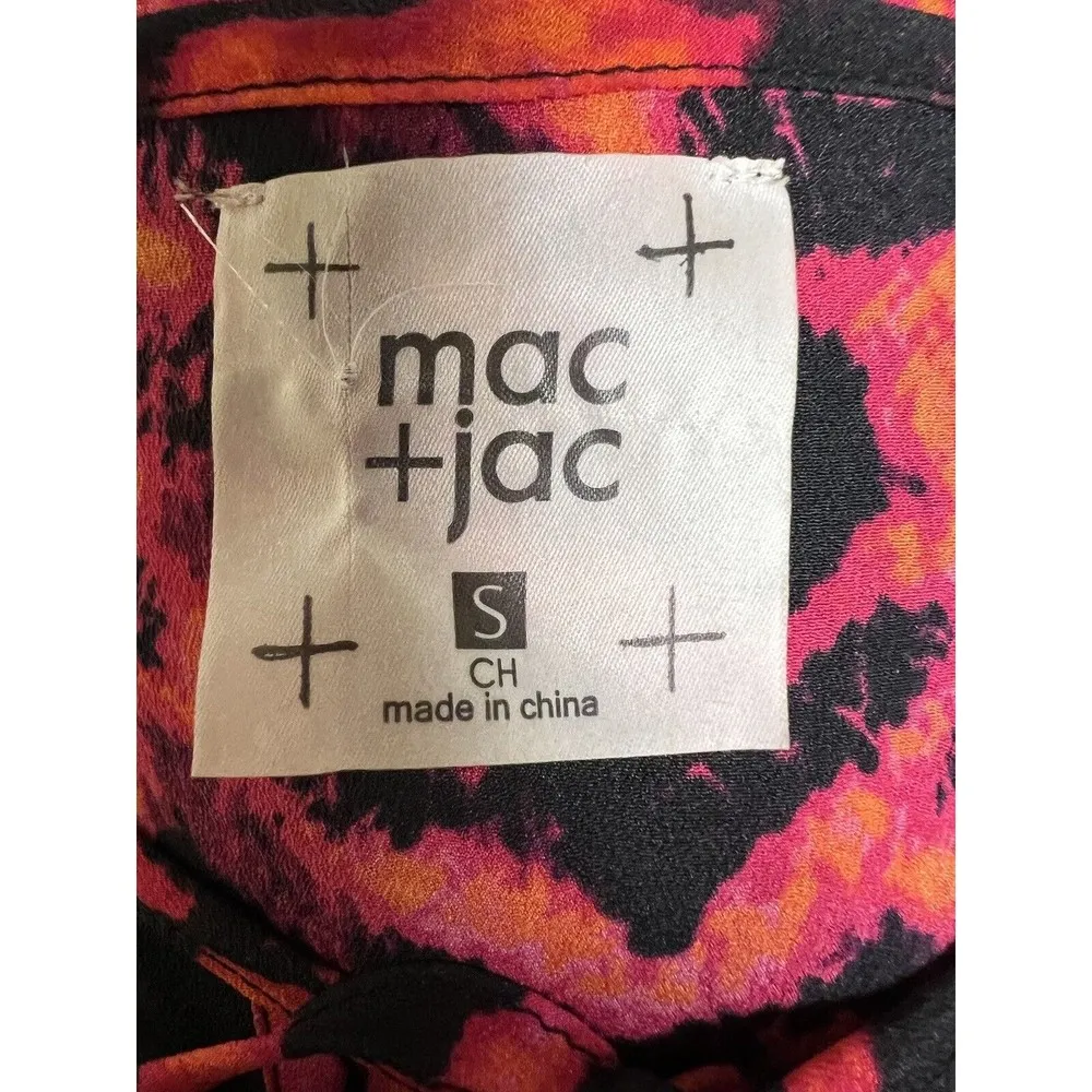 MAC & JAC PINK / BLACK SHORT SLEEVE ELASTIC WAIST MINI DRESS WOMEN’S SIZE SMALL - Image 6