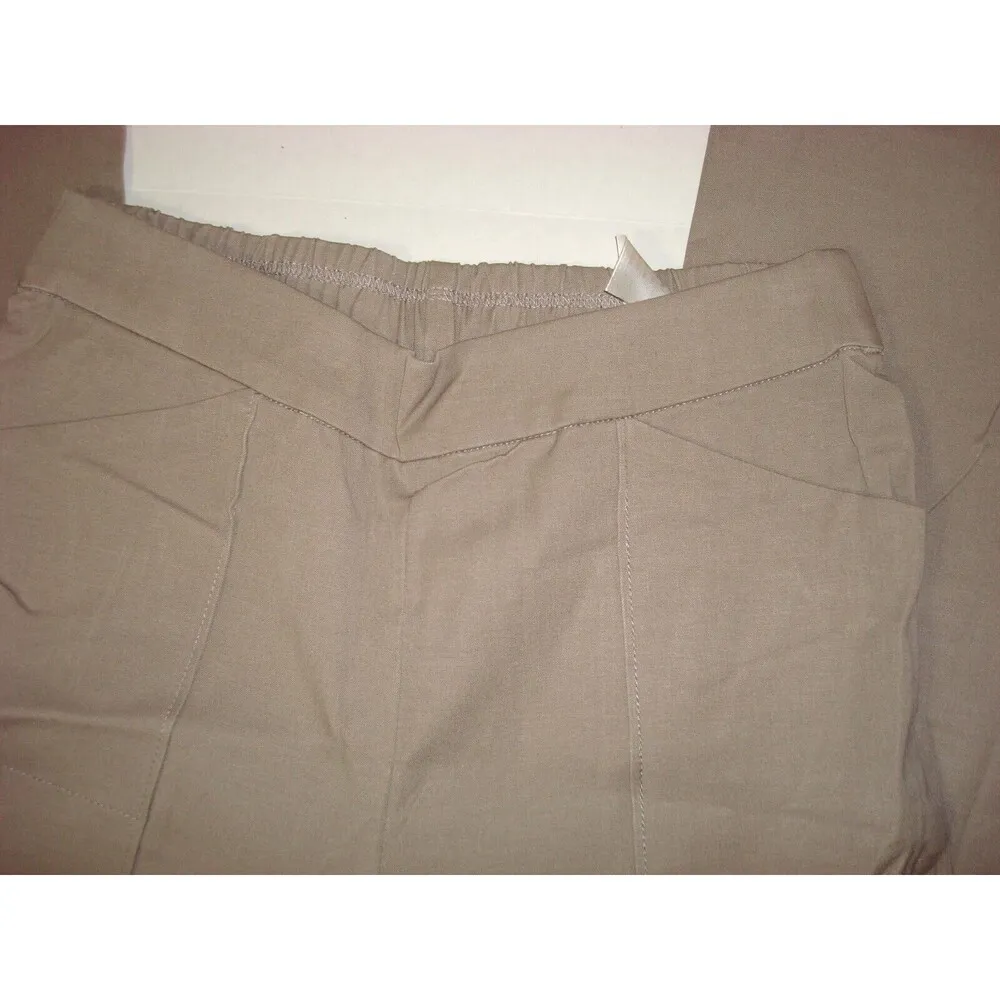 New Womens Isaac Mizrahi Live 0 T Tall 24/7 Straight Pant Stonewall Grey Tan - Image 4