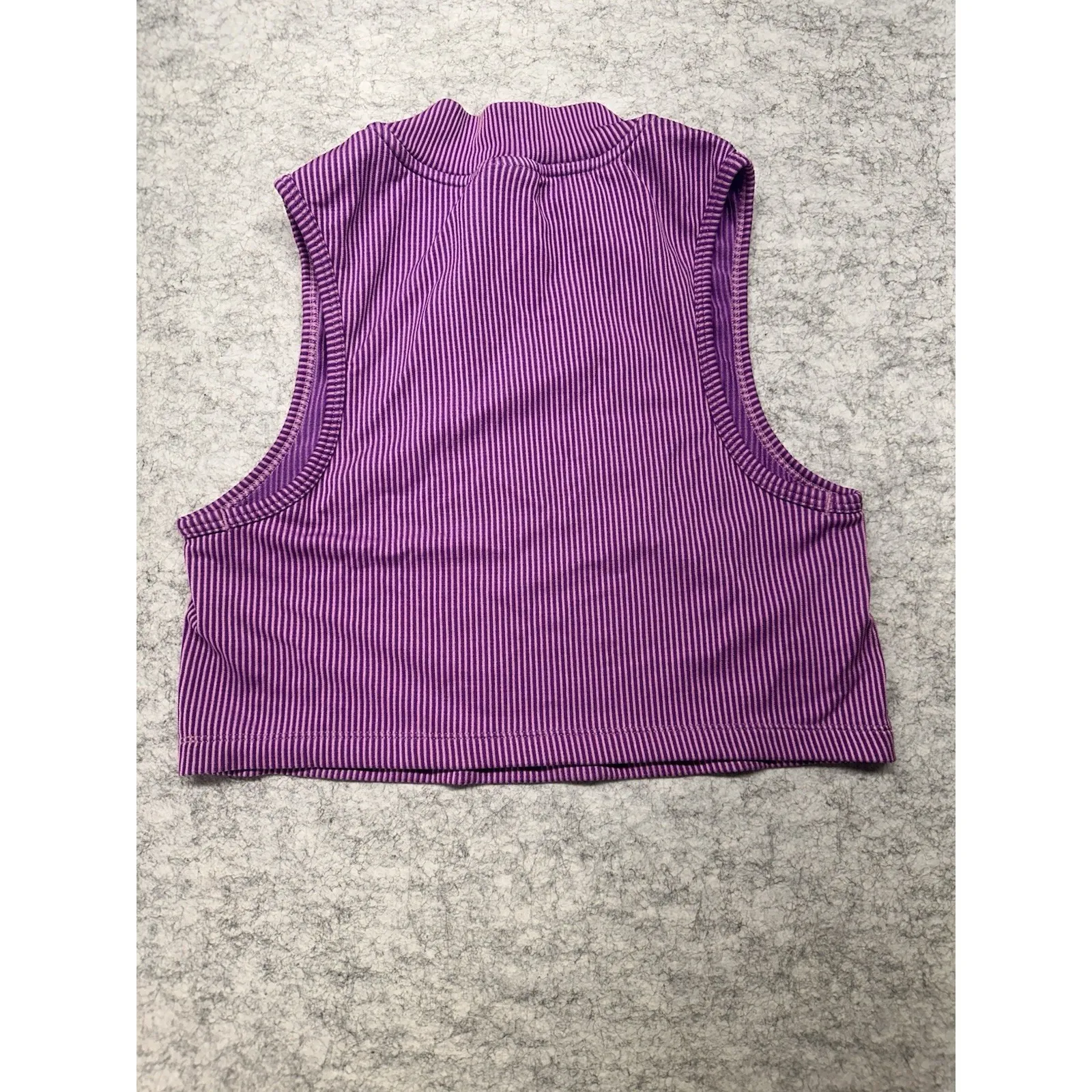 Nike‎ Women's Dri-FIT Race Cropped Running Tank Top Size S Purple Striped - Image 4