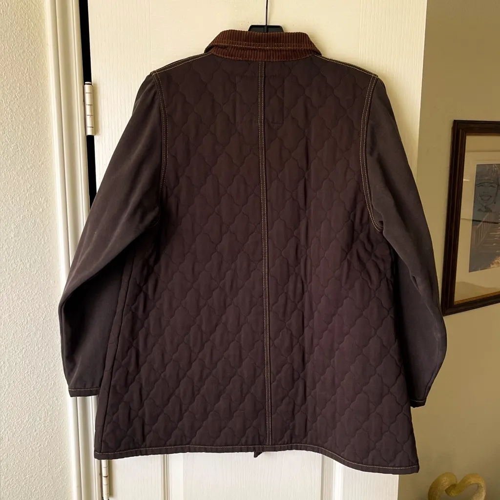 Big Bud Press Quilted Utility Overcoat Espresso Brown XXS EUC - Image 8