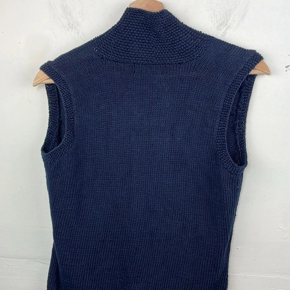 Lauren Ralph Lauren Navy Blue Knit Vest sleeveless cotton size Small - Image 5