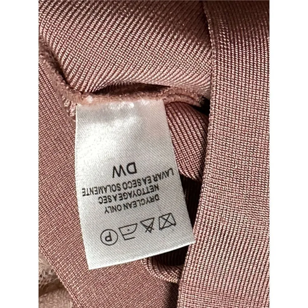 PoshShop Sheer Lace Sleeveless Sheath‎ Dress Caged Neck Blush Pink Extra Small Size XS - Image 9