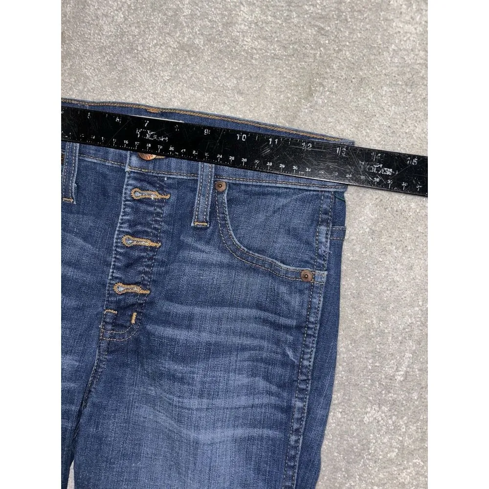 Madewell 10"‎ High Riser Skinny Jeans Size 25 Distressed Hem Button Fly - Image 7