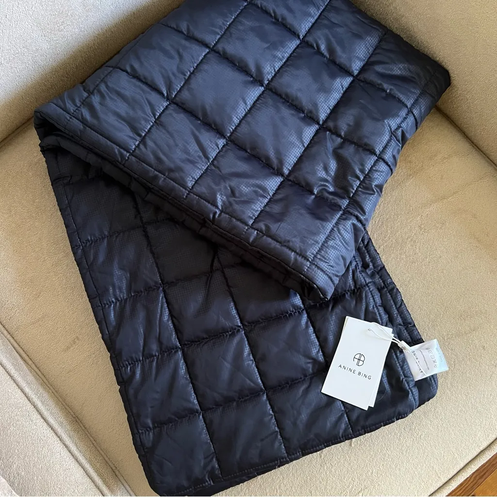 Anine Bing Erica Quilted Scarf In Blue One size New - Image 3