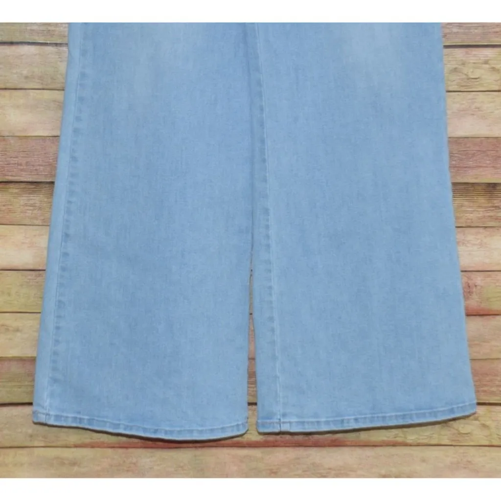 JBD Just Black Denim Ladies 30 Patch Pocket Light Wash Wide Leg Jeans High Rise Blue - Image 4