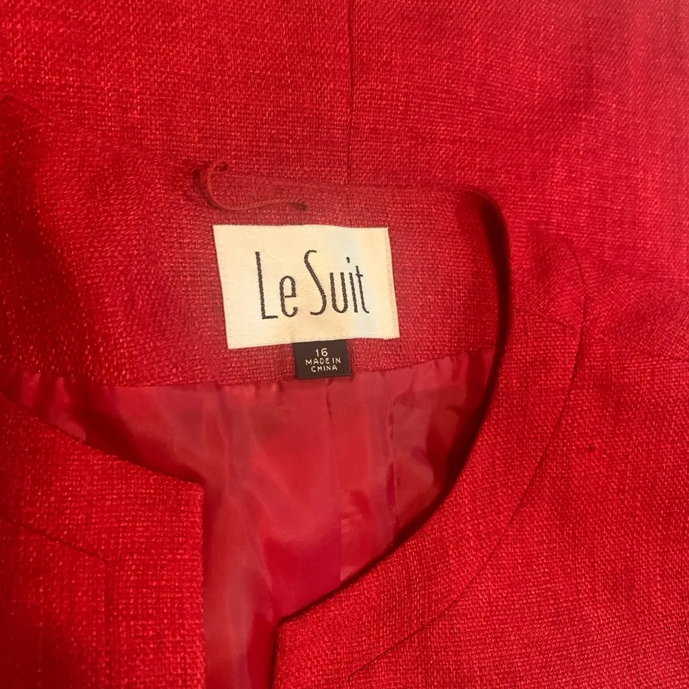 Le Suit 2 Pc Red Ladies Sz 16 Toggle Buttons Career Wear - Image 10