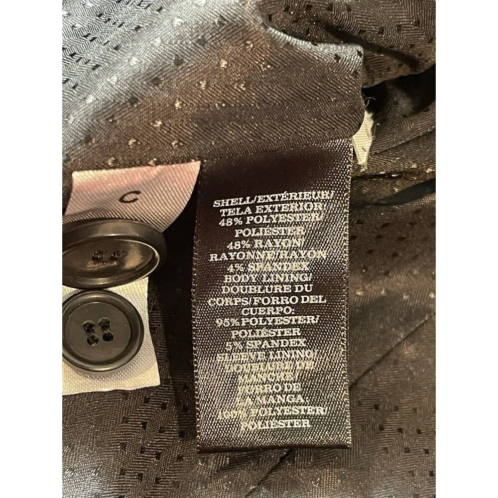 Ann Taylor Black Two Button Career Business 0P Long Sleeve V-neck Blazer - Image 10