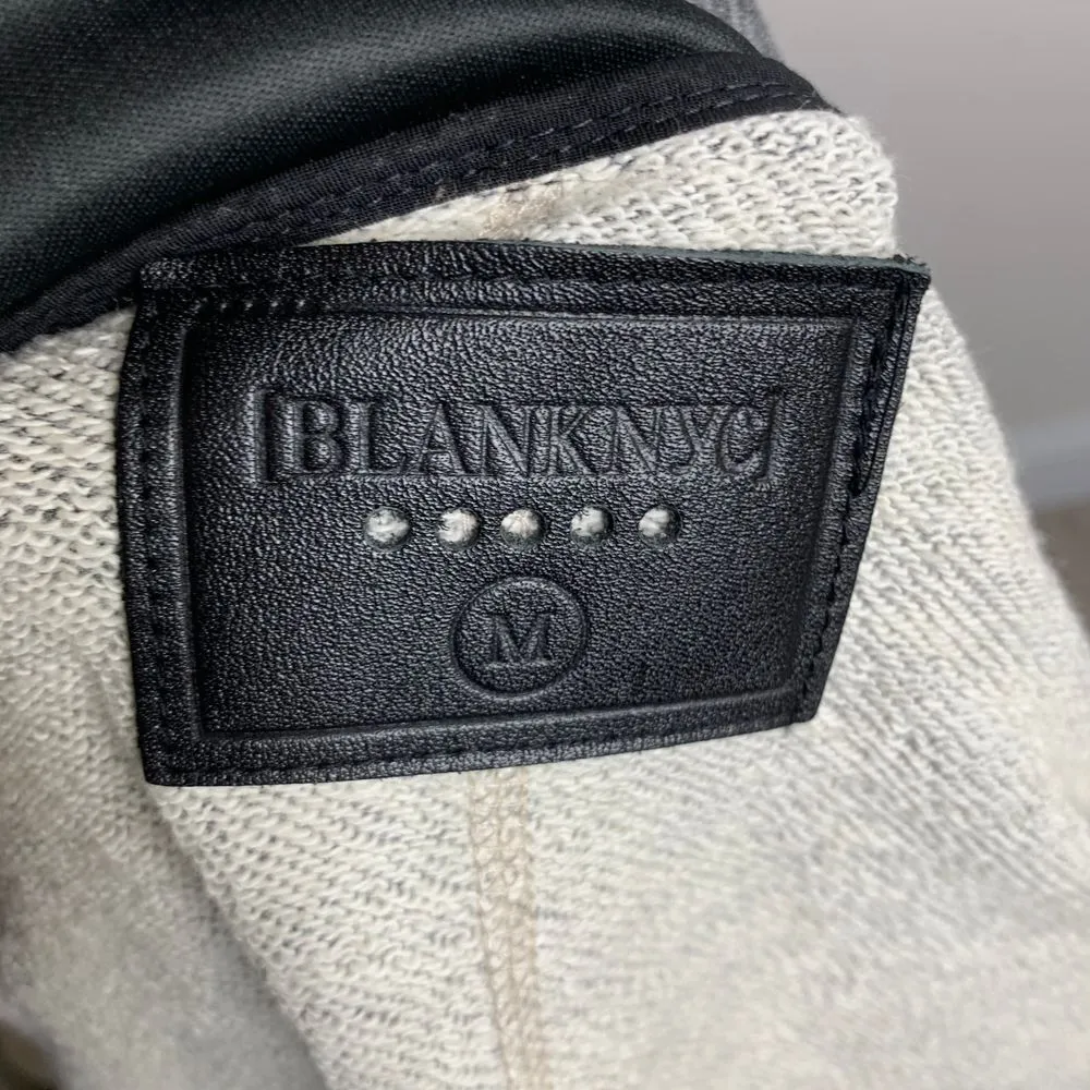 Blank NYC Anthropologie color block faux leather‎ open front jacket size medium - Image 5