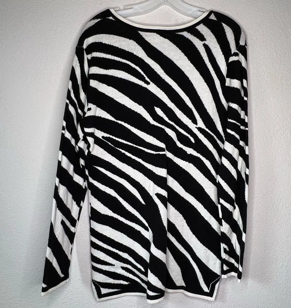 Westbound Black‎ Zebra Sweater nwt - Image 5