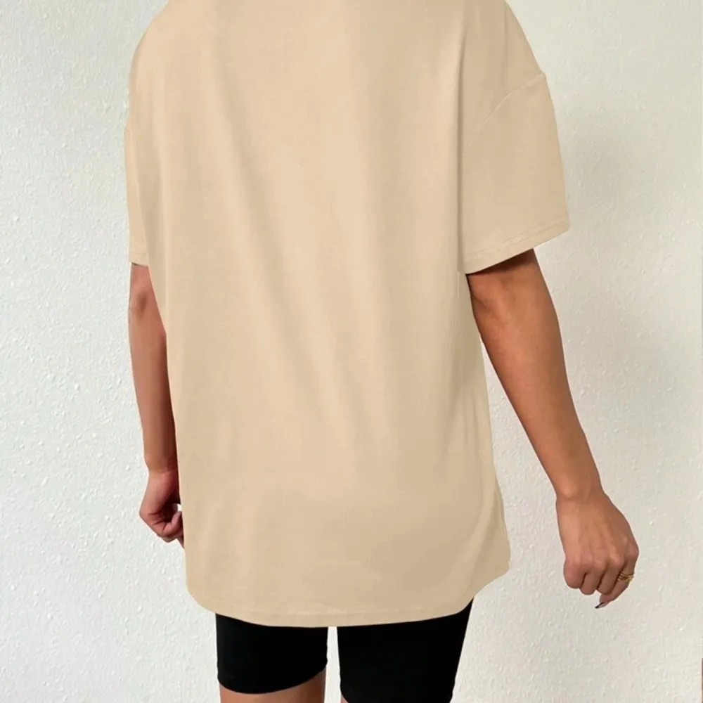 SHEIN Cream Smiley Face Short Sleeve Tee Size XXL - Image 2