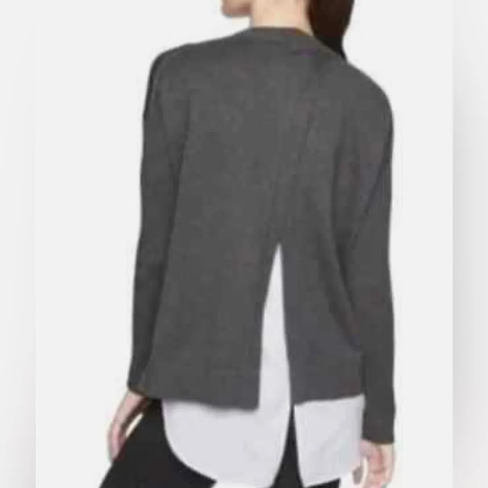 Athleta Highland Crossback Sweater Charcoal Gray Open Back Athleisure Womens S - Image 7