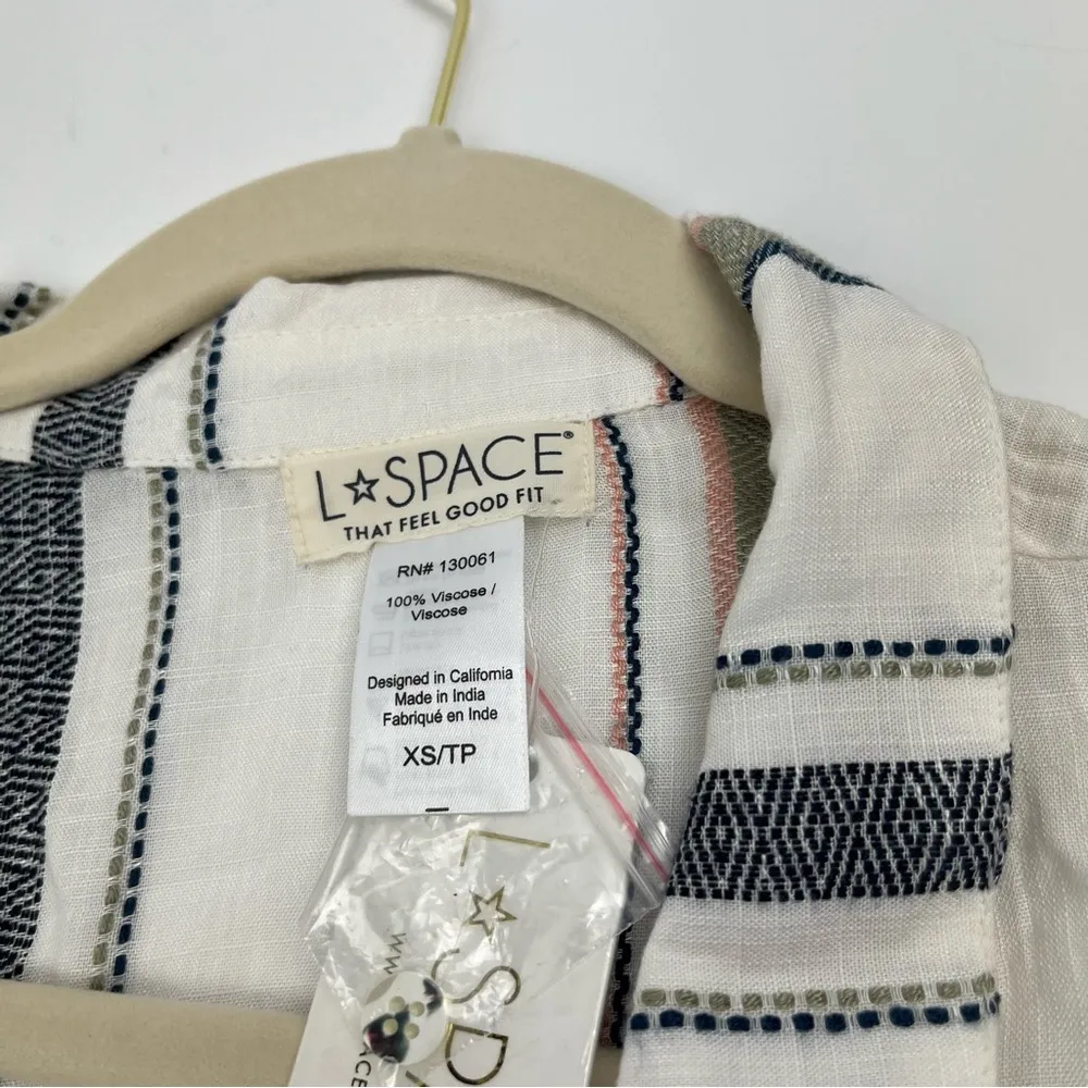 L*Space Daydream Tunic Swim Cover Womens Size XS Striped Viscose Long Sleeve NEW - Image 9