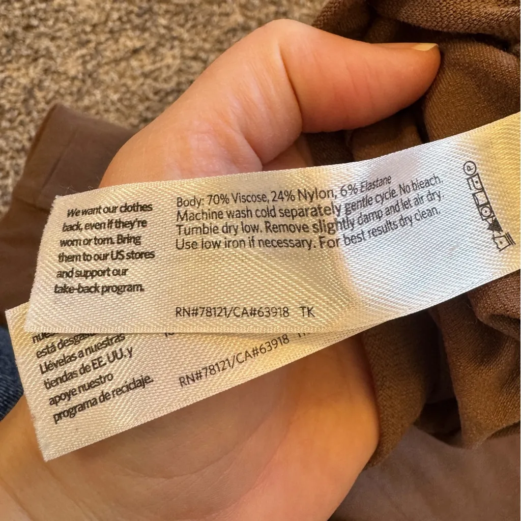 Eileen Fisher Brown Pull On Ponte Dress Pants Womens M Lagenlook Casual Cozycore - Image 6