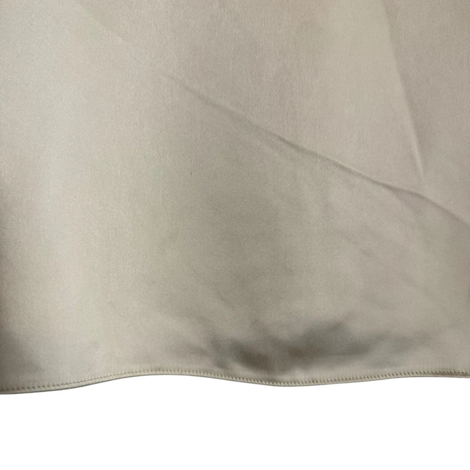 Atlein Cream Dramatic Long Sleeve Satin Cropped Round Neck Top Size Medium - Image 7