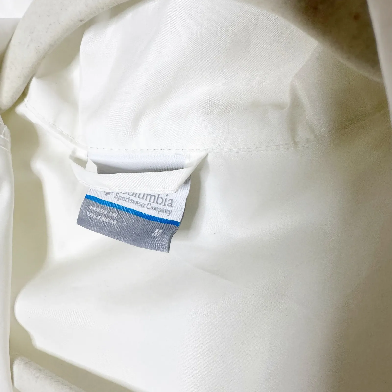 Columbia Packable Windbreaker Rain Jacket White Full Zip Lightweight Women Sz M - Image 2