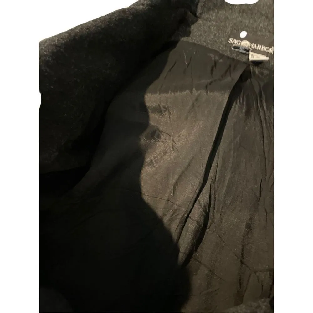 Sag Harbor Women's Fully Lined Wool Coat Blazer Dark Gray Size S-EUC - Image 5