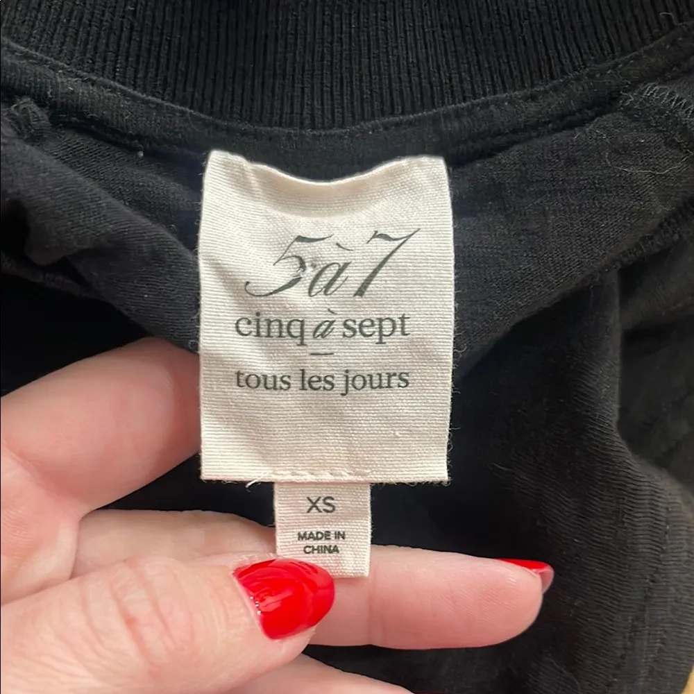 Cinq a Sept Gemstone Short Sleeve Black Tee Size XS - Image 3